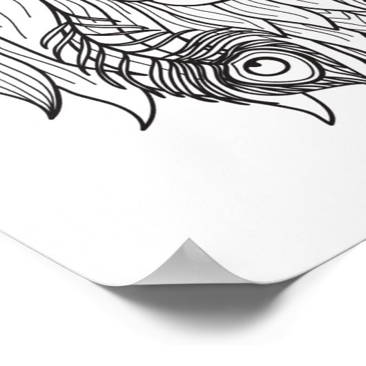 Löwe und Blume Doodle 2 Poster (Ecke)