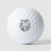 Löwe und Blume Doodle Golfball (Vorderseite)