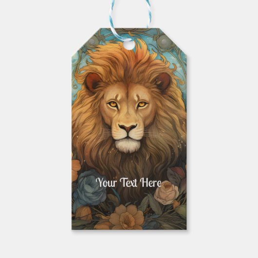 Löwe und Blume Geschenkanhänger (Vorderseite)