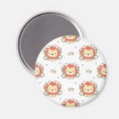 Löwe und Blume Tattoo Magnet (Vorderseite/Rückseite)