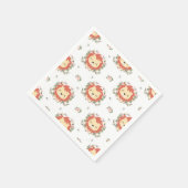 Löwe und Blume Tattoo Serviette (Ecke)