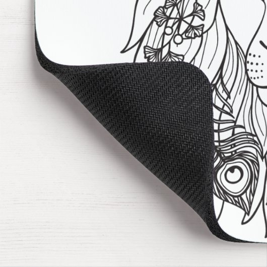 Löwe-und Blumen-Gekritzel Mousepad (Ecke)
