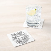 Löwe-und Blumen-Gekritzel Rechteckiger Pappuntersetzer (Vor Ort)