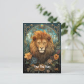Löwe und Blumen Postkarte (Stehend Vorderseite)