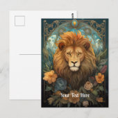 Löwe und Blumen Postkarte (Vorne/Hinten)