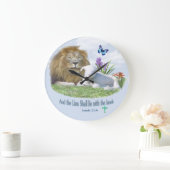 Löwe und das Lamm-Bibelverse Große Wanduhr (Zuhause)