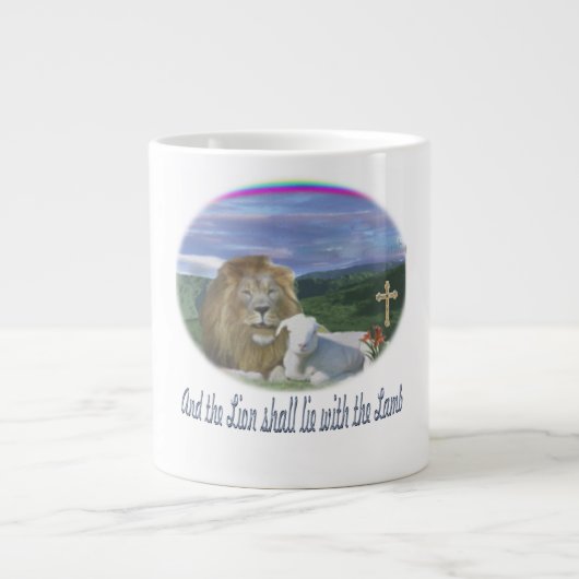 Löwe und das Lamm christlich Jumbo-Tasse (Vorderseite)