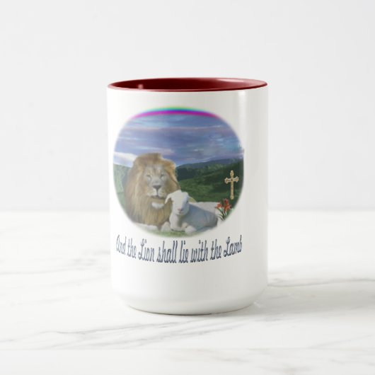 Löwe und das Lamm christlich Tasse (Zentrum)