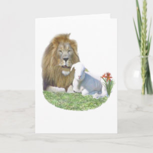 Löwe und das Lamm christliche Geschenke Feiertagskarte