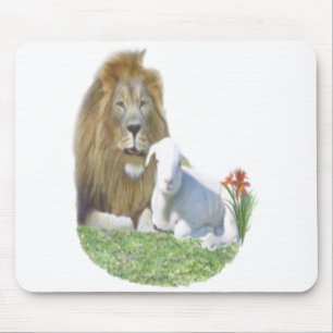 Löwe und das Lamm christliche Geschenke Mousepad