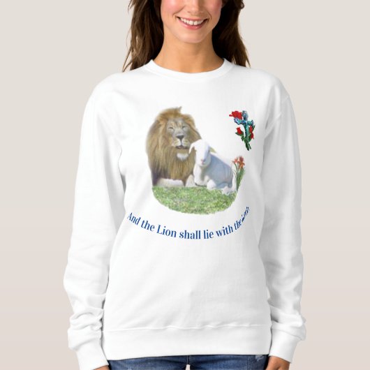 Löwe und das Lamm Christlicher T - Shirt (Vorderseite)