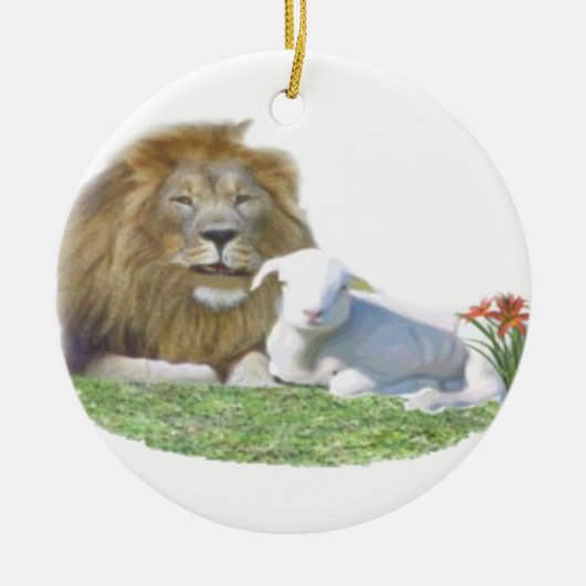 Löwe und die christliche Lammkunst Keramikornament (Vorne)