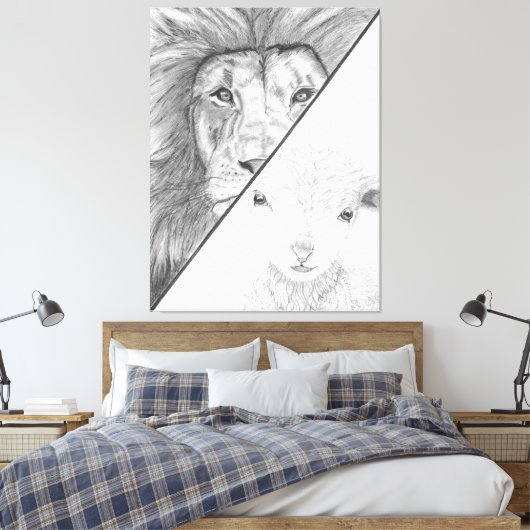 Löwe und die Leinwand des Lammes (Insitu (Schlafzimmer))