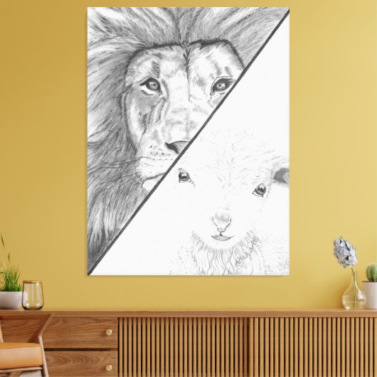 Löwe und die Leinwand des Lammes (Insitu (Wohnzimmer))