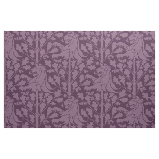 Löwe und Eiche, Eggplant Stoff (Fat Quarter (45,7 x 55,9 cm))