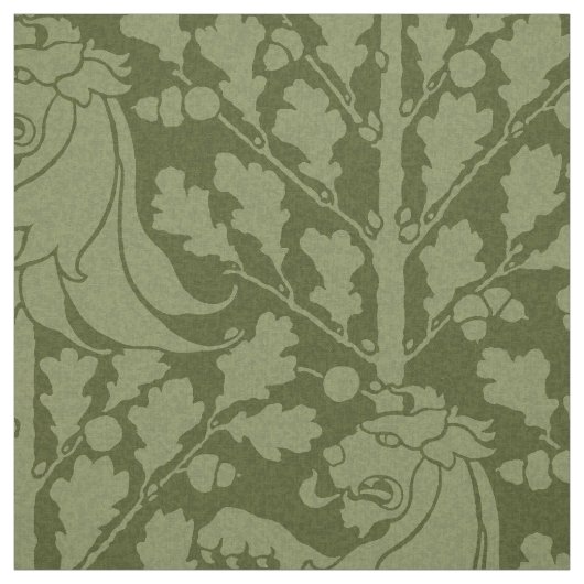 Löwe und Eiche, grün Stoff (Muster)