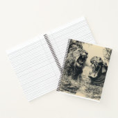 Löwe und ein Hippo-Kampf Notizblock (Innenseite)