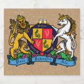 Löwe und Einhorn Rampant Bierdeckel Bierflaschenetikett (Einzelnes Label)