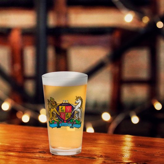 Löwe und Einhorn Rampant Bierdeckel Glas