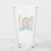 Löwe und Einhorn Rampant Bierdeckel Glas (Rückseite)
