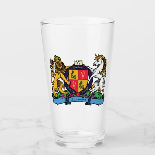 Löwe und Einhorn Rampant Bierdeckel Glas (Vorderseite)