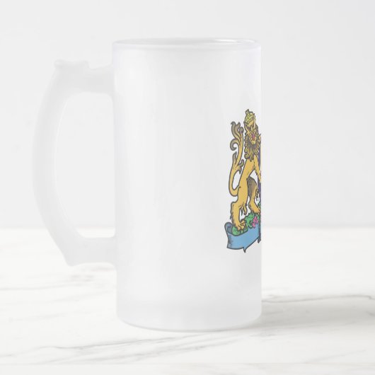 Löwe und Einhorn Rampant Bierdeckel Mattglas Bierglas (Links)