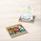 Löwe und Einhorn Rampant Bierdeckel Rechteckiger Pappuntersetzer (Vor Ort)