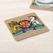 Löwe und Einhorn Rampant Bierdeckel Rechteckiger Pappuntersetzer (angewinkelt)