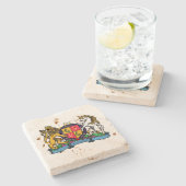 Löwe und Einhorn Rampant Bierdeckel Steinuntersetzer (Seitenansicht)