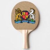 Löwe und Einhorn Rampant Bierdeckel Tischtennis Schläger (Vorderseite)