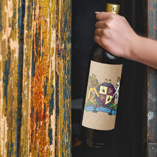 Löwe und Einhorn Rampant Wine Coat of Arms Weinetikett