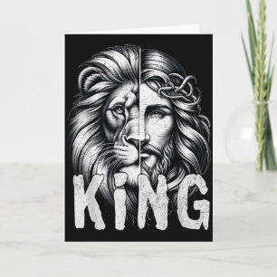 Löwe und Jesus König Christlicher Glaube Design Karte