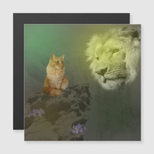 Löwe und Katze, Magnetkarte