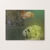 Löwe und Katze, Puzzle aus Jigsaw (Horizontal)