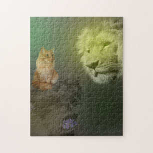 Löwe und Katze, Puzzle aus Jigsaw