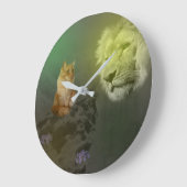 Löwe und Katze, Wall-Uhr Große Wanduhr (Winkel)