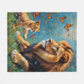 Löwe und Kübel Fleecedecke (Vorderseite (Horizontal))