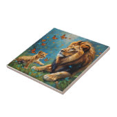 Löwe und Kübel Fliese (Seite)