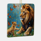 Löwe und Kübel Keramikornament (Rechts)