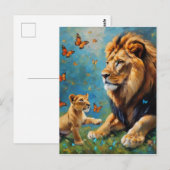Löwe und Kübel Postkarte (Vorne/Hinten)