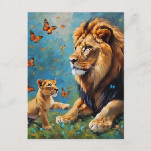 Löwe und Kübel Postkarte (Vorderseite)