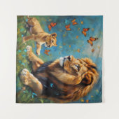 Löwe und Kübel Wandteppich (Vorderseite (Horizontal))