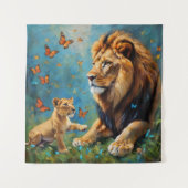 Löwe und Kübel Wandteppich (Vorderseite)