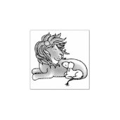 Löwe und Lamb | Briefmarke der Holzkunst Gummistempel (Prägung)