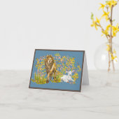 Löwe und Lamb Karte (Gelbe Blume)