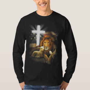 Löwe und Lamb Kreuz Jesus Christus T-Shirt