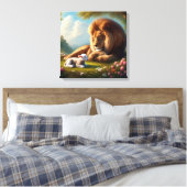 Löwe und Lamb Leinwanddruck (Insitu (Schlafzimmer))