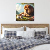 Löwe und Lamb Leinwanddruck (Insitu (Schlafzimmer))