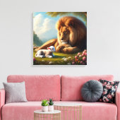 Löwe und Lamb Leinwanddruck (Insitu (Wohnzimmer))
