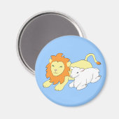 Löwe und Lamb Magnet (Vorderseite/Rückseite)